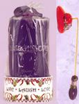 The Sisterhood Of Purple by Jody Houghton - 'Live Laugh Love' Sisterhood Candle Holder With Snuffer and Vegetable Oil Candle