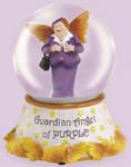 The Sisterhood Of Purple by Jody Houghton - 'Guardian Angel Of Purple' Woman with Wings Musical Waterball