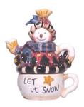 Holiday Treasures Snowman w/Birdhouse Tea For One